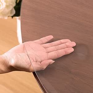 Clear Round Table Cover Protector 48 Inch, 1.5mm Transparent Plastic Table Protector Waterproof, Anti-Scratch Clear Desk Mat for Office Desktop Dresser Dining Table, FDA Compliant