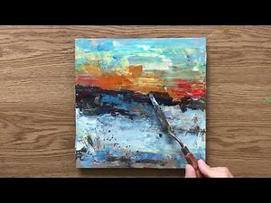 Winter whispers | Acrylic Painting | Palette Knife | Easy & Fun Impressionist Acrylic Tutorial