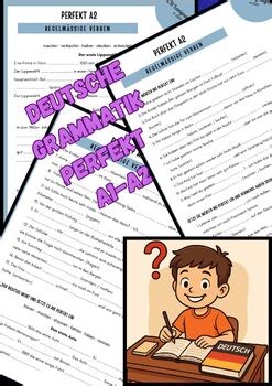German Perfekt Tense Worksheet A2 Regular Verbs - DaF Arbeitsblatt über Perfekt