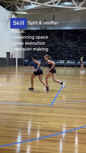At training working on our split leads ans reoffers into back space. #fyp #netball #mulnetball #netballtok #training #coaching #skill