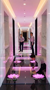 Luxury Hallway Transformation 🌸 From Ruins to Glowing Lotus Floor ✨#LuxuryDesign