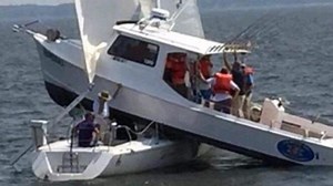 Officials: Power boat, sail boat collide in Chesapeake Bay off Annapolis