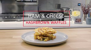 Ham and Cheese Hashbrown Waffles. Guaranteed to get you up before noon. https://bit.ly/2Gt70ly | Sugardale Foods