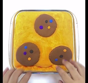 Smashing And Mixing Cookie Brown Clay With Orange Fluffy Buttery Slime