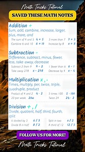 Save These Useful Useful Algebra Math Notes | Math Tricks Tutorial