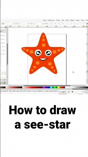 Inkscape tutorial || How to draw a sea-star 2023