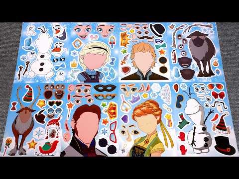 Frozen 3 Sticker Book ❄️ Make a Face with Elsa, Anna & Friends | Oddly Satisfying ASMR