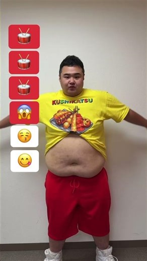 【TikTok100万再生】120Kgデブのお腹でキュートダンス