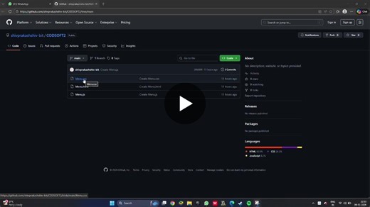 #codsoft #menudesign #uxdesign #uidesign #digitalmenu | A SHIVPRAKASH SNS