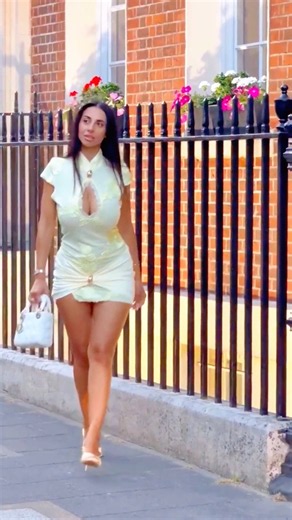 Mandarin Collar Top & Ruched Skirt With Strappy Heels & White Bag Luxury Street Look 💛👜 #Fashion