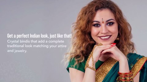 12 Bindi Box Long Multicolored Crystal Bindis Bridal face Jewels Forehead Tika (With Extra Crystal Stones) | wedding makeup party event body art temporary tattoo