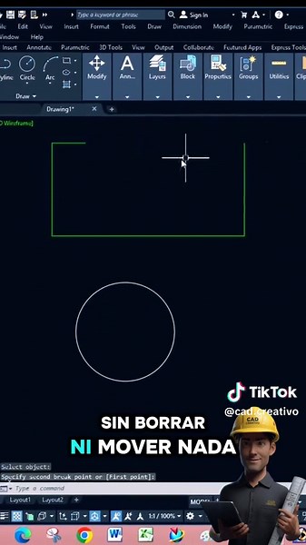 Descubre cómo usar el comando BREAK para dividir objetos fácilmente en AutoCAD. #autocad #autocadtutorial #comandosautocad #ingenieria #estudiantes