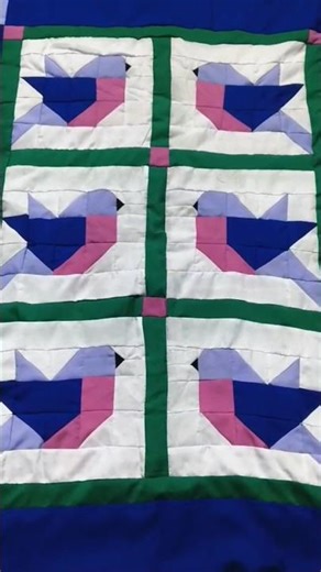 Handmade quilt with a beautiful bird pattern 🌟🧵 #new #sewing #babyblanket #viral #quiltingtutorial