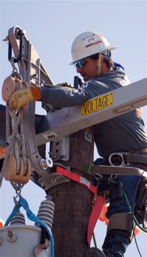 52K views · 22 reactions | An image of a PG&E lineworker wearing safety gear and performing a task at the PG&E/IBEW 1245 West Coast Lineman's Rodeo. | Pacific Gas and Electric Company | Facebook