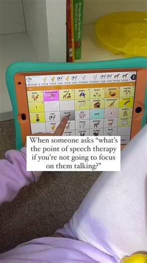 Amy Zembriski, SLP | Autism, Gestalt Language Processing & AAC on Instagram: "So many people still believe the point of speech therapy is to “get kids talking.” But for autistic children, gestalt language processors, and AAC users, communication shows up in many different ways. Talking is only one of them.⁣ ⁣ When we focus only on spoken words, we miss the bigger picture. So many kids communicate in different ways and it’s important to know that it’s still communication. It’s still progress.⁣ ⁣ 