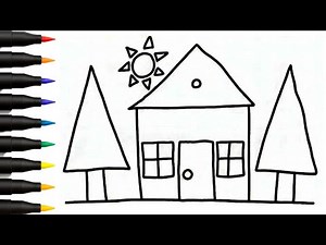 House Drawing from Shapes | Easy Shape House for Kids