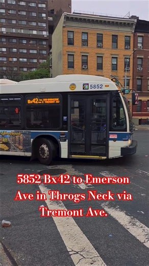 #MTA NYC BUS: 5852 Bx42 @ 180th & Webster #nycbus #youtubeshorts #thebronx #music #4k #sunrise