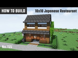 マイクラ建築：和風のお店の作り方。蕎麦屋さん風。10x10ブロックで簡単に。No.155【Minecraft】