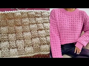 Modele usoare de tricotat. Modelul"patratele ajurate" .