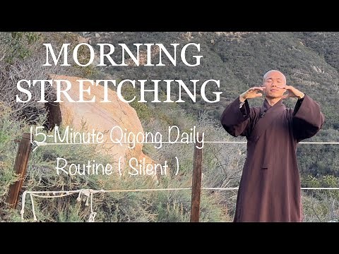 15-Minute Morning Stretching and Balance| Qigong Daily Routine for Spine, Back, Shoulders (Silent)