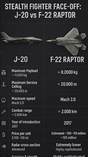 J-20 vs F-22 Raptor: Stealth Fighter Showdown!