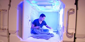 Sleep capsule in Mexico City's airport