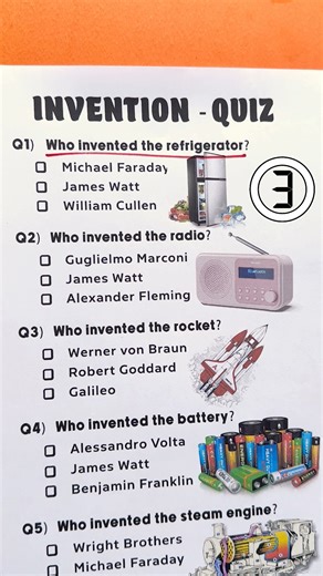 10K views · 44 reactions | You can get 5/5 ?Invention - Quiz #Invention #Inventionquiz #answer #question #quiztime #trivia #quizchallenge | Discover Quiz2.0 | Facebook