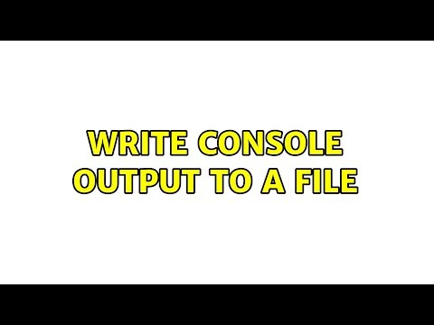 Write console output to a file