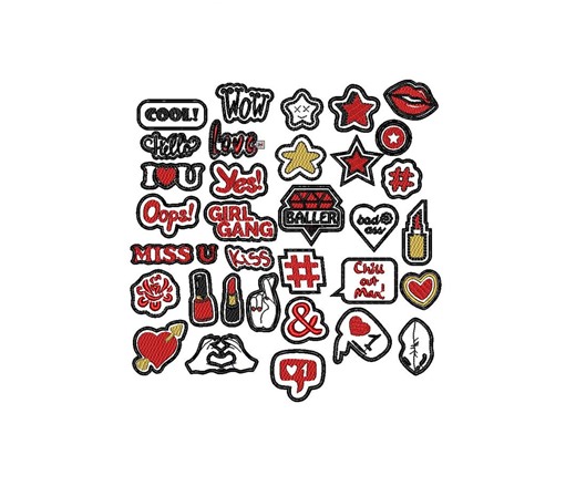 Applique Logo Embroidery Patch Bundle: 33 Modern Emblem Designs (digital Pattern) - Etsy