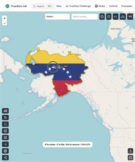 The Real Size of Venezuela | App used: https://TrueSize.net #truesize #venezuela #maduro #oil #map