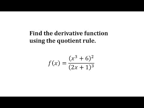 The Derivative of a Rational Function Using the Quotient Rule (Powers of Binomials)