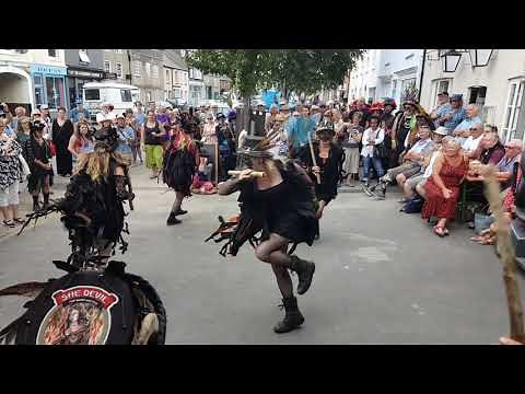Beltane Border Morris dancing Dilwyn at Bridport Folk Festival, Saturday 27th July 2019