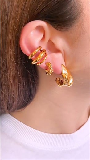 Golden earrings combo that changes your whole vibe ✨ #jewellery