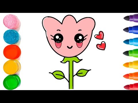 How to Draw Cute Kawaii Rose Flowes