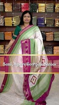 Semi Mysore Georgette silk saree | Booking: 7305626399 | www.dsrsarees.com