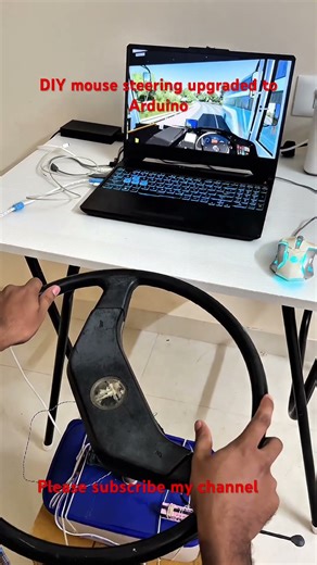 DIY mouse steering upgraded to Arduino #diysteeringwheel #diygaming #gaming #diyideas