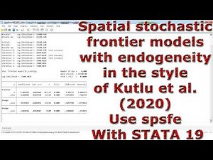 Spatial stochastic frontier models with endogeneity style Kutlu et al. (2020) Use spsfe In STATA 19