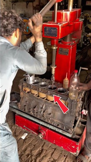 Extreme Precision: Commercial Engine Cylinder Boring Process! #shortsfeed #mechanic #howto