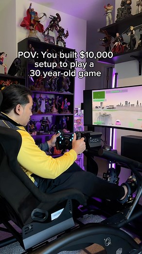 114K views · 6.7K reactions | I’ve waited my entire life to finally play Twisted Metal on a racing sim #theultimatenerd #gamingsetup #gamingroom #gamer | Dinocornel | Facebook