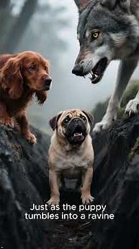 “Tiny Pug vs Gray Wolf: The Irish Setter Rescue That Turned Into a Wild Chase”