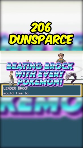 206 - Dunsparce #fyp #foryou #pokemon #challenge #gaming #nintendo #battle #gym #kanto #retro #viral #gamer