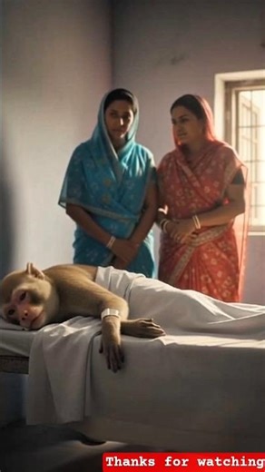 The monkey accident with tractor🚜😱 #shorts #monkey #ai