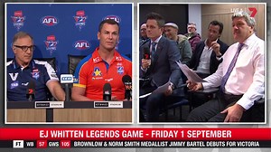 315K views · 704 reactions | WATCH: The full presser ahead of the EJ Whitten Foundation Legends Game, and the answer is no, the question, "Could Wayne Carey's shirt get any tighter?" | 7AFL | Facebook