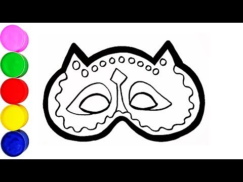 Maske Zeichnen und Malen für Kinder Farben Lernen auf Deutsch
