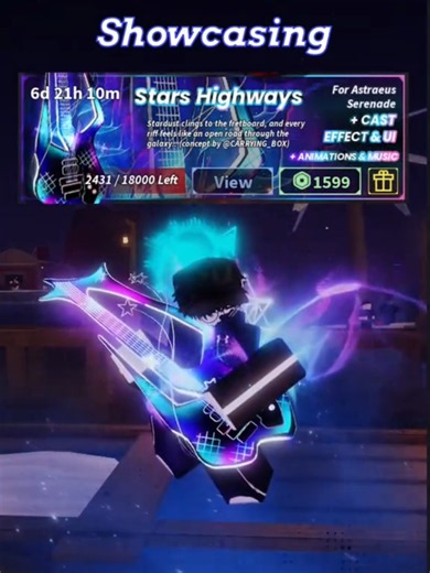 Showcasing New Astraeus Serenade Skin - Stars Highways #robloxfyp #roblox #fischupdate #fischroblox #fisch