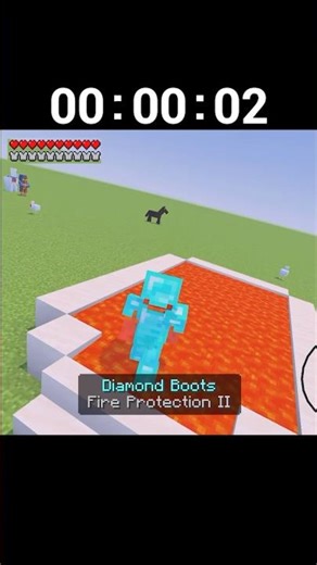 Iron armour with fire protection vs diamond armour #shorts #minecraft #minecraftmemes #minecraftfun