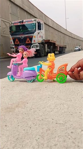 Remote Control Scooty Girl And Monkey Scooter Unboxing And Testing Short ||