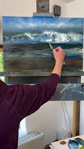 2.7K reactions · 70 comments | "Foam & Fury: Palette Knife Seascape...