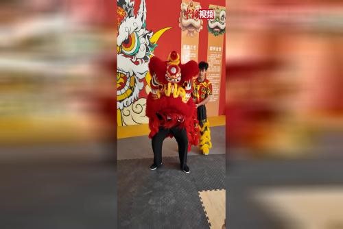 南非籍网络达人学中国狮舞：操控非常难-中国侨网