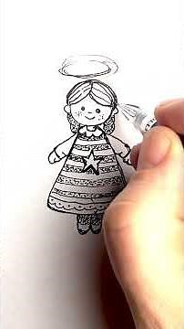 How to Draw a Cute Christmas Angel | Simple Sketch #gorarts